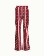 Kick Pant in Merlot/Ivory Arrow Stripe