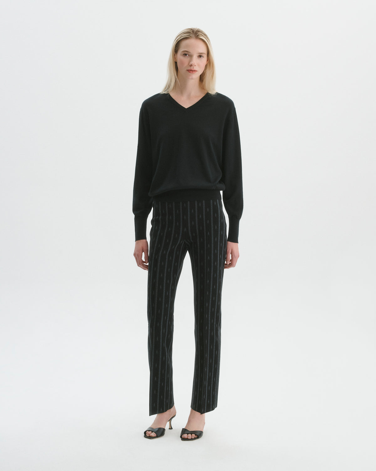 Louis Pant in Black/Charcoal Arrow Stripe