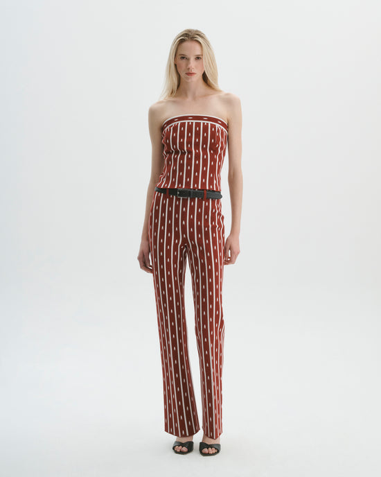 Luke Pant in Merlot/Ivory Arrow Stripe
