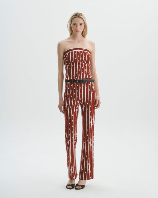 Luke Pant in Merlot/Ivory Arrow Stripe
