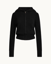 Wool Cashmere Naomi Hoodie in Black
