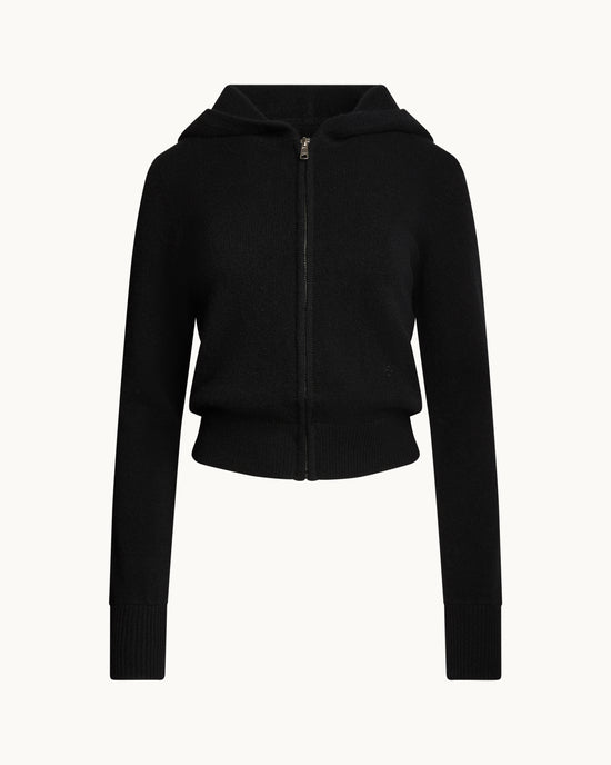Wool Cashmere Naomi Hoodie in Black
