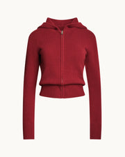 Wool Cashmere Naomi Hoodie in Merlot