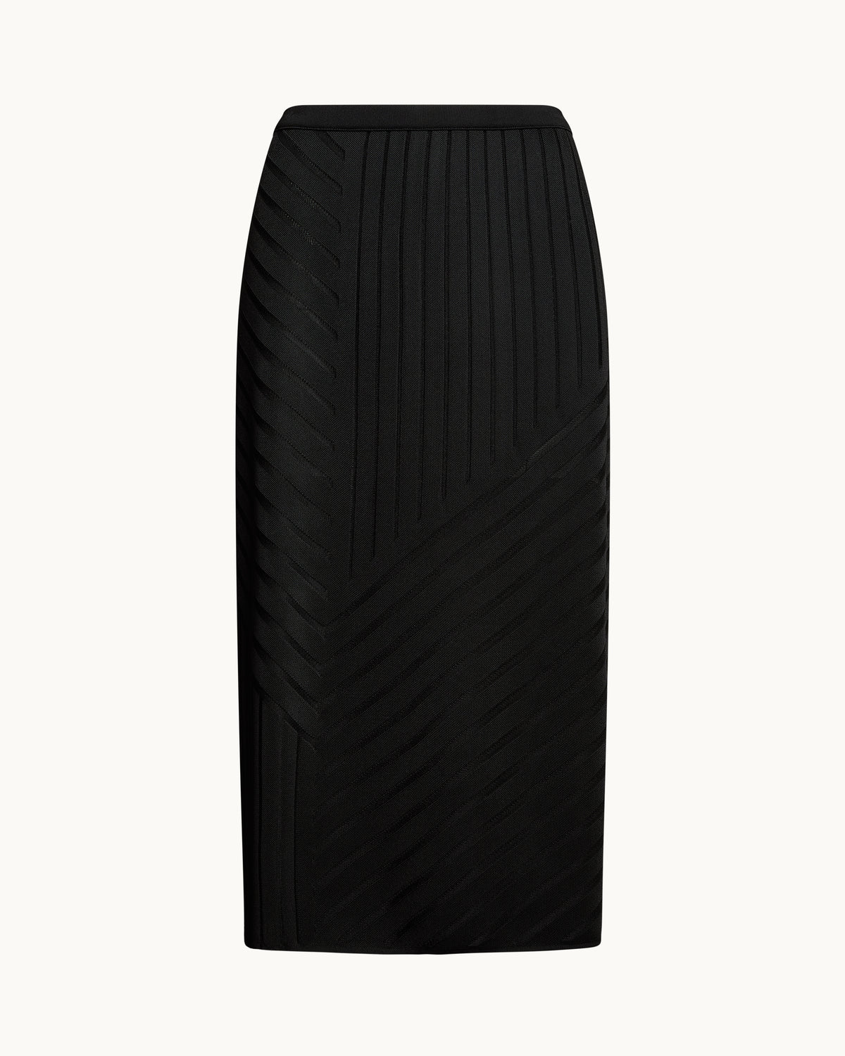 Slinky Stripe Nat Skirt in Black