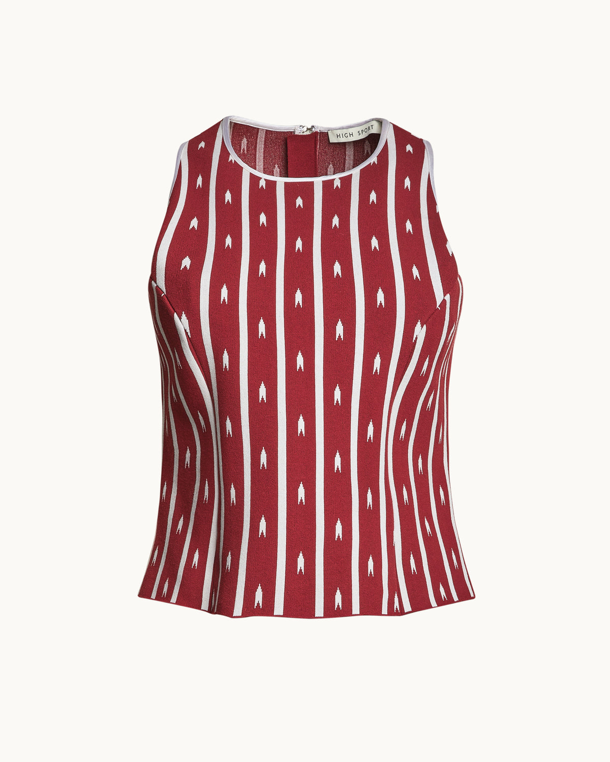 Sara Top in Merlot/Ivory Arrow Stripe